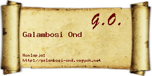 Galambosi Ond névjegykártya
